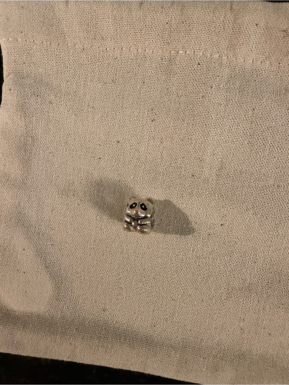 Pandora Silver Panda Charm with Black Accents